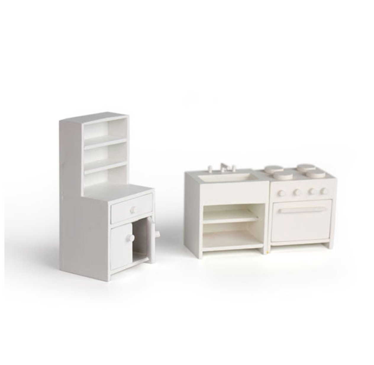 Mobilier Cuisine Poupées - Échelle 1/4 - Teinté Bleu - Occasion - France